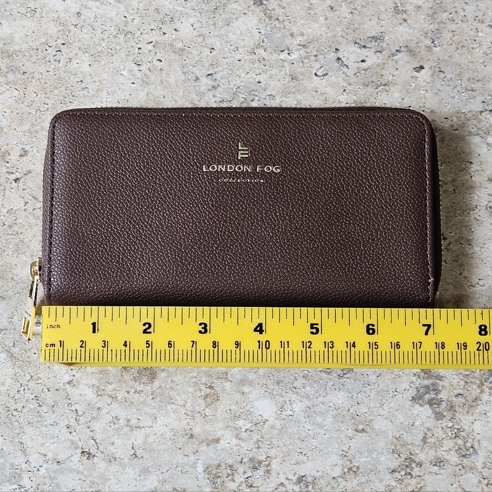 [NWOT] London Fog Allison Pebbled Vegan Leather Zip‑Around Wallet - Picture 2 of 8